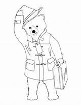 Paddington Coloring Bear Suitcase Pages Adventures Station Gif Colorkid sketch template