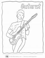 Guitar Coloring Pages Player Players sketch template