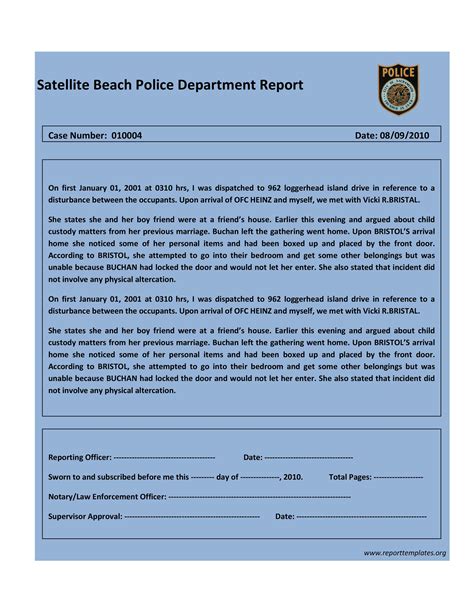 police report template examples fake real templatelab