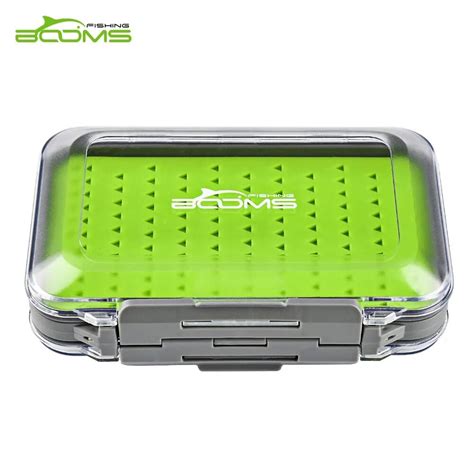 buy booms fishing fly fishing box waterproof double side  silicone insert