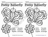 Number Color Butterfly Teachersnotebook sketch template