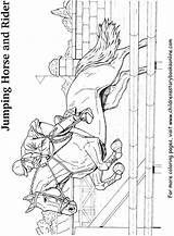 Coloring Horse Pages Jumping Color Books Rider Book sketch template