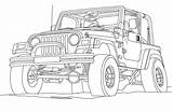 Jeep Coloring Wrangler Drawing Pages Rubicon Cartoon Line Drawings Book Off Kids Tj Car Road Guru Attn Books Truck Colouring sketch template