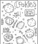 Coloring Scout Girl Cookies Sheets Scouts Doodle Thin Choose Board sketch template