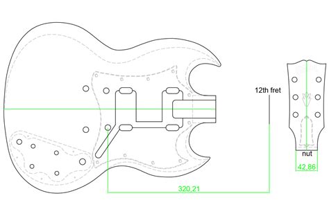 gibson sg custom guitar templates electric herald gibson sg custom guitar body template