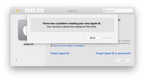 icloud problem creating  apple id account   created   time