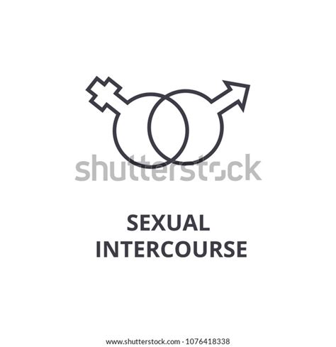 sexual intercourse thin line icon sign stock vector royalty free