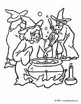 Brujas Sorcieres Cuisine Coloring Coloriages Preparando Magica Pocima Potion Hellokids Nasdaq sketch template