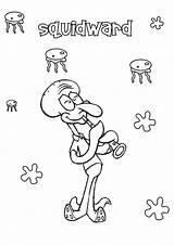 Clarinet Coloring Squidward Pages Jellyfish Blowing Playing Color Netart Kids sketch template
