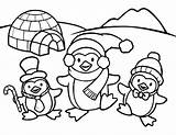 Penguin Coloring Pages Printable Baby Penguins Everfreecoloring sketch template