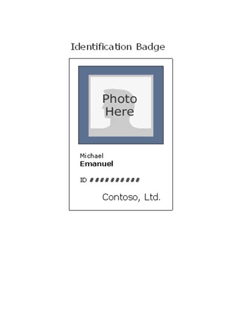 printable id badge template collection