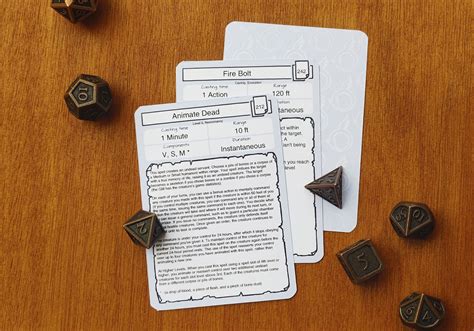 spell cards dnd   fillable  size   official