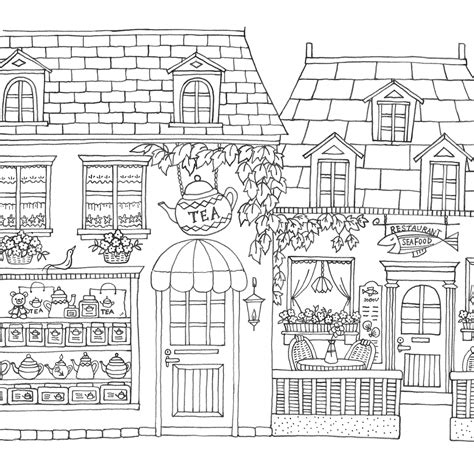 cottage coloring book pages  printable coloring pages