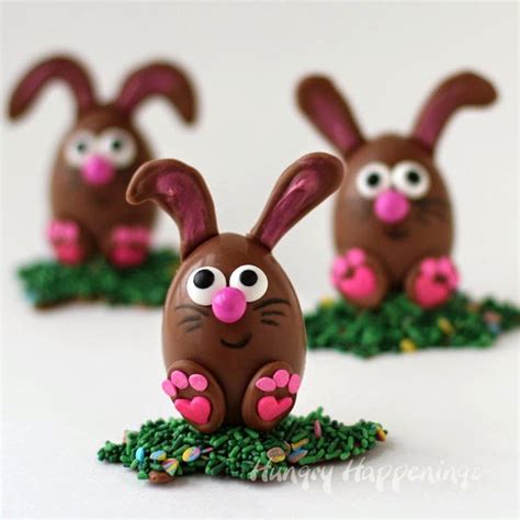 chocolate easter egg bunnies filled  peanut butter fudge