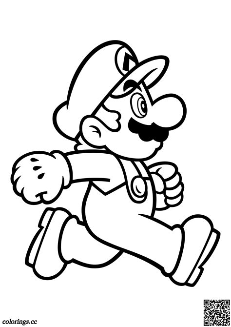 mario  running coloring pages super mario coloring pages coloringscc
