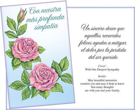spanish sympathy greeting cards   envelopes