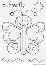 Butterfly Worksheets Tracing Old Worksheet Trace Line Drawing Lines Two Kids Pre Color Preschool Writing Freebie Year Topics Activities Years sketch template