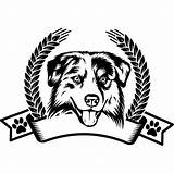 Shepherd Australian Aussie Dog Coloring Logo Happy Dogs Hound Choose Board Puppies sketch template