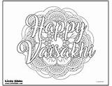 Vaisakhi Coloring Happy Pages Little sketch template