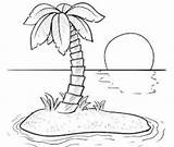 Beach Coloring Pages Choose Board Palm Tree Drawing sketch template
