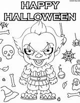 Halloween Coloring Pages Pennywise Print Printable Wonder sketch template