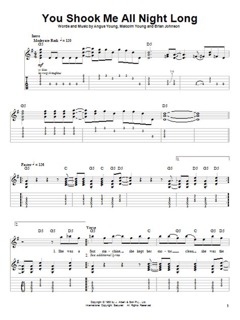 you shook me all night long by ac dc guitar tab play