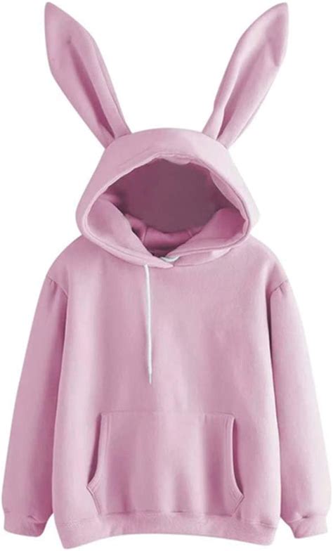 vrouwen schattig konijntje meisje hoodie casual leuke longsleeve sweatshirt pullover met oren