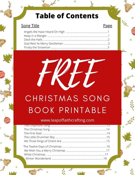 printable christmas songbooks printable templates