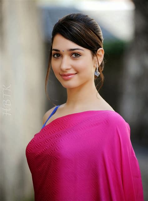 hbtkollywood tamanna bhatia looking gorgeous in pink and blue sari wearing sleeveless blouse