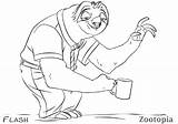 Zootopia Sloth Cheetah Clawhauser sketch template