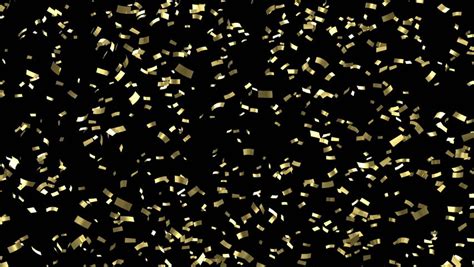 falling golden confetti on black stock footage video 100