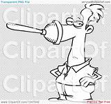 Clip Plunger Nose Outline Illustration Cartoon Rf Royalty Toonaday Man sketch template