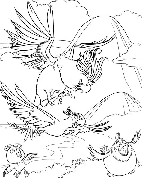 coloring page chasing  bird