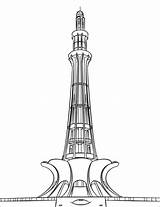 Pakistan Minar Coloring Printable Pages Sketch Pakistani Kids Pencil Size Supercoloring Colouring Template Clipground Choose Board sketch template