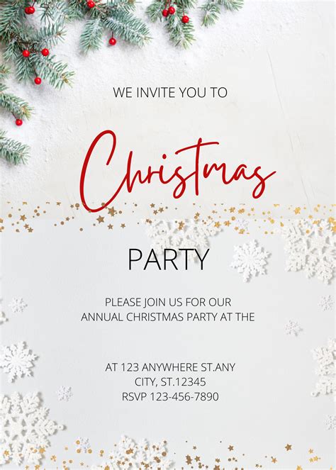 white christmas party invitation kalchancy