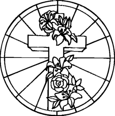 cross  roses coloring pages