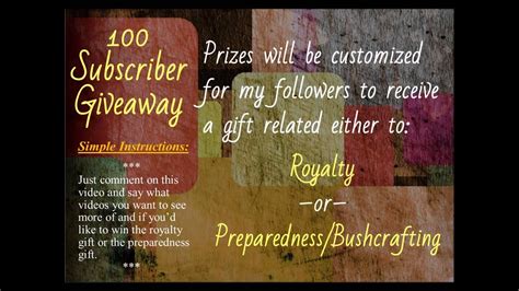 subscriber giveaway contest youtube