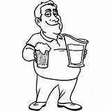 Beer Coloring Pages Pitcher Guy Color sketch template
