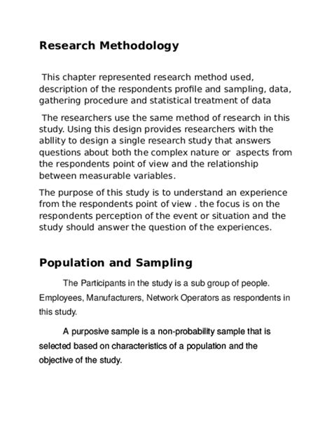 chapter  methodology   research methodology sample