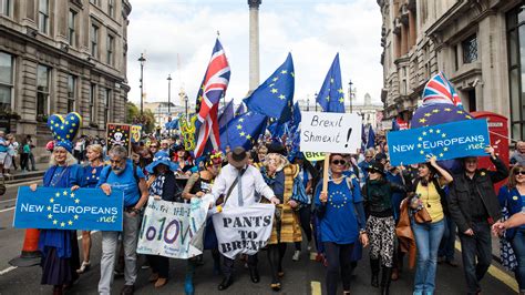 thousands  anti brexit protesters march  parliament news  times