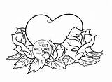 Coloring Pages Heart Flowers Hearts Drawing Roses Rose Flower Beautiful Ribbons Drawings Cross Kids Printables Color Easy Wuppsy Mandala Getdrawings sketch template