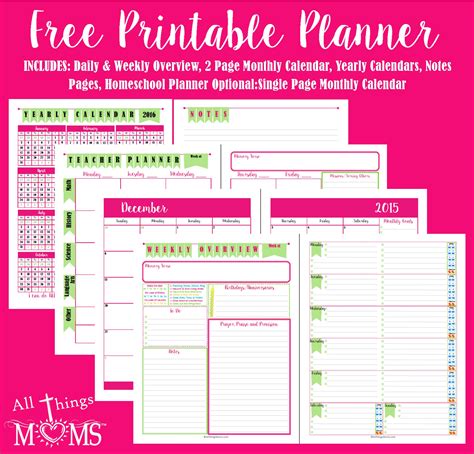 printable planner   moms