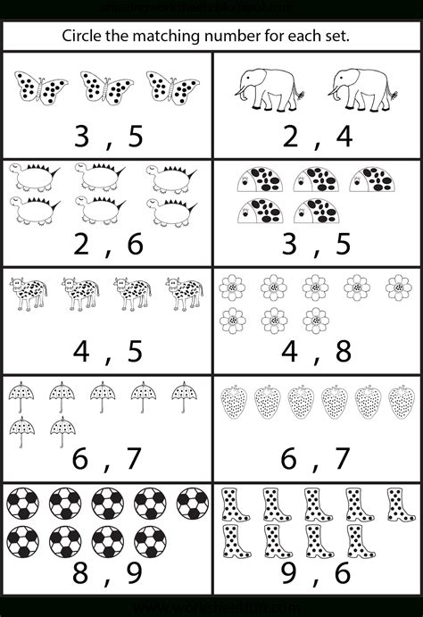 counting worksheet  kindergarten math worksheet  kids