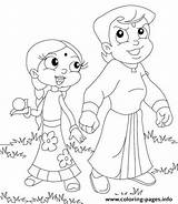 Bheem Coloring Pages Kids Chota Chhota Krishna Printable Characters Colouring Drawing Color Dkidspage Cartoon Choose Board Drawings Easy sketch template