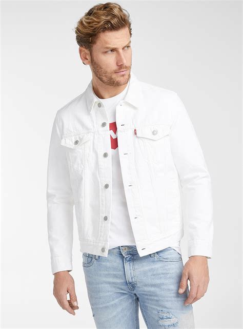 levi s denim authentic jean jacket in ivory white white for men lyst