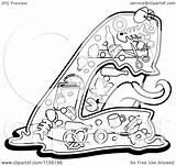 Monster Blob Garbage Cartoon Clipart Coloring Outlined Vector Cory Thoman Royalty Clipartof sketch template