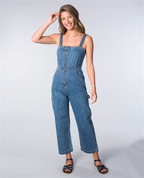 Rvca Overworked Denim Overall Ozmosis Dresses And Jumpsuits