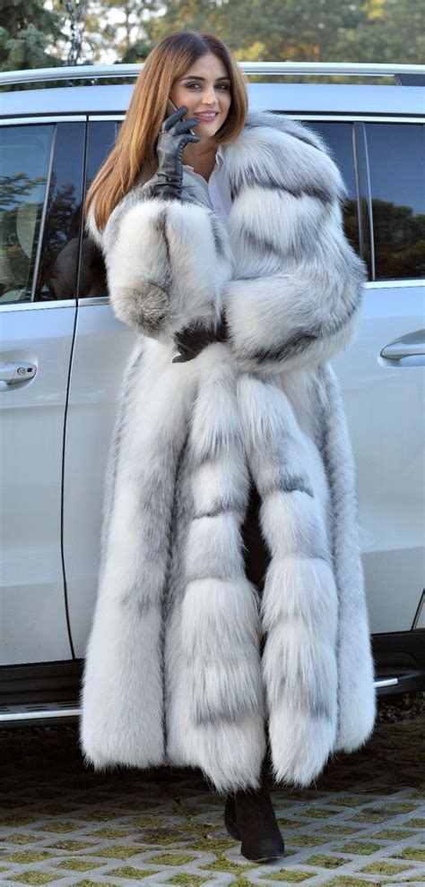 arctic royal fox long fur coat hood class chinchilla sable mink lynx silver ebay fox