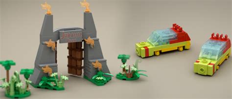 cool stuff custom mini jurassic park lego set  adorable