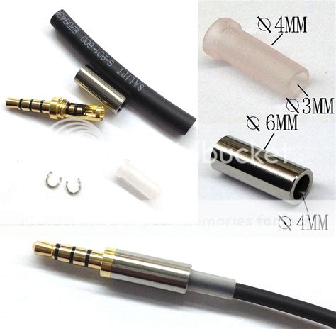 gold  pole mm male repair headphone jack plug metal audio soldering spring ebay